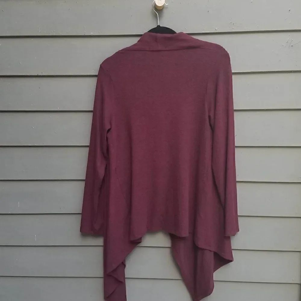 Cherish Burgundy One Button Open Front Cardigan size Medium - Picture 3 of 9